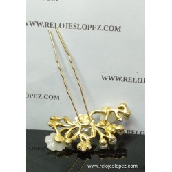 Peinecillo para Novia color dorado piedras semipreciosas